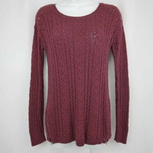 American Eagle Outfitters AE Sweater Women Medium Red Cable Knit Logo M